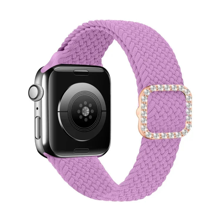 調節可能なナイロン編み伸縮性ダイヤモンドバックル交換用ストラップ Apple Watch Series 用, 7 & 6 & SE & 5 & 4 40mm/3 & 2 & 1 38mm, 7 & 6 & SE & 5 & 4 44mm/3 & 2 & 1 42mm