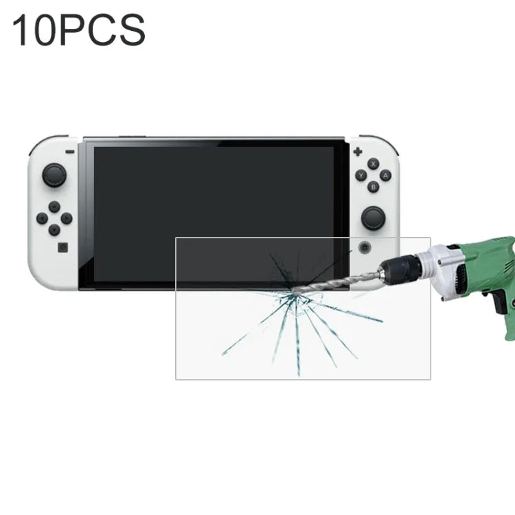 10枚セット 0.26mm 9H 2.5D 強化ガラスフィルム Nintendo Switch OLED用（10枚）
