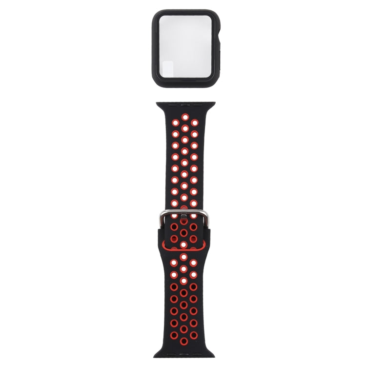 シリコン交換ストラップウォッチバンド＋スクリーンプロテクター付き保護ケースセット、Apple Watch Series 3 & 2 & 1 38mm用、Apple Watch Series 6 / 5 / 4 / Watch SE 40mm用