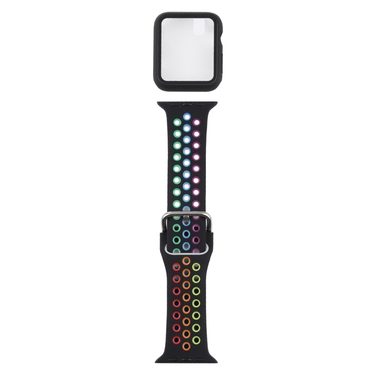 シリコン交換ストラップウォッチバンド＋スクリーンプロテクター付き保護ケースセット、Apple Watch Series 3 & 2 & 1 38mm用、Apple Watch Series 6 / 5 / 4 / Watch SE 40mm用