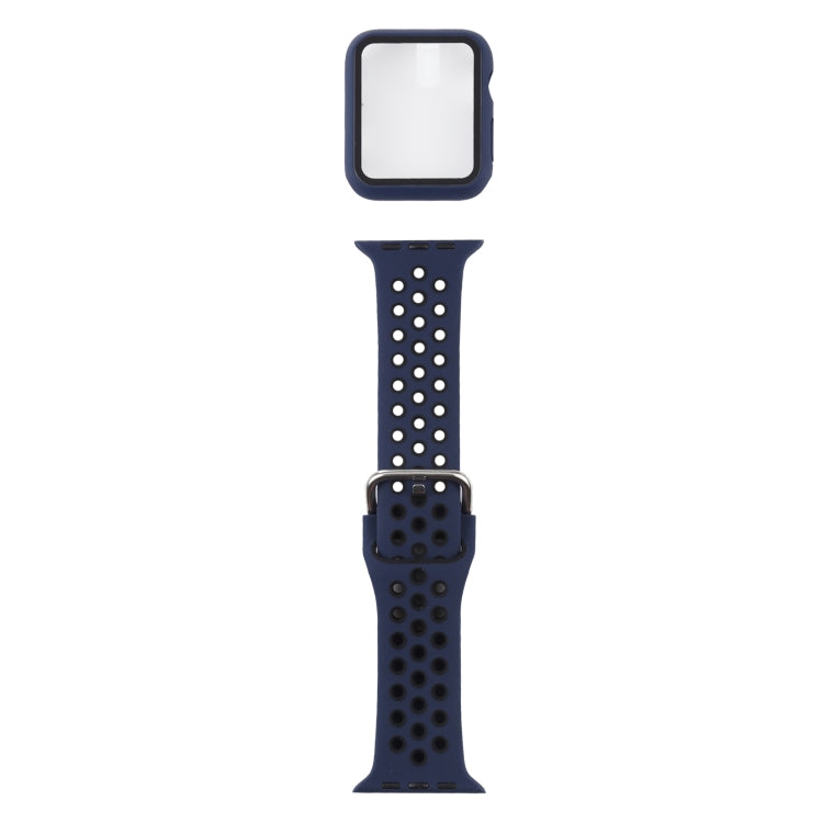 シリコン交換ストラップウォッチバンド＋スクリーンプロテクター付き保護ケースセット、Apple Watch Series 3 & 2 & 1 38mm用、Apple Watch Series 6 / 5 / 4 / Watch SE 40mm用