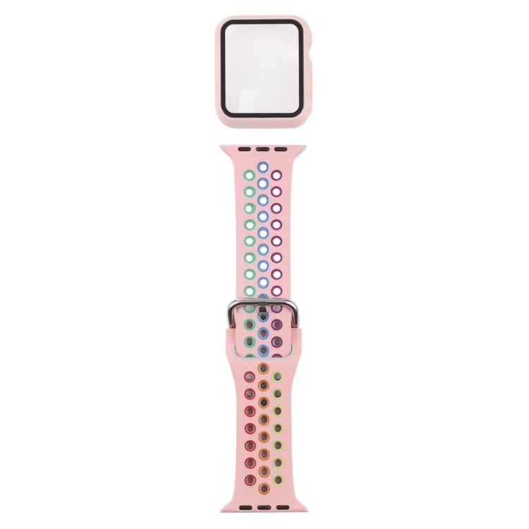 シリコン交換ストラップウォッチバンド＋スクリーンプロテクター付き保護ケースセット、Apple Watch Series 3 & 2 & 1 38mm用、Apple Watch Series 6 / 5 / 4 / Watch SE 40mm用
