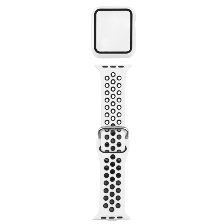 シリコン交換ストラップウォッチバンド＋スクリーンプロテクター付き保護ケースセット、Apple Watch Series 3 & 2 & 1 38mm用、Apple Watch Series 6 / 5 / 4 / Watch SE 40mm用