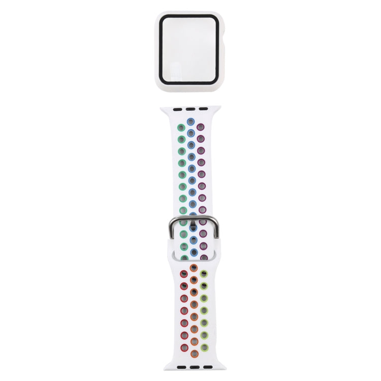 シリコン交換ストラップウォッチバンド＋スクリーンプロテクター付き保護ケースセット、Apple Watch Series 3 & 2 & 1 38mm用、Apple Watch Series 6 / 5 / 4 / Watch SE 40mm用