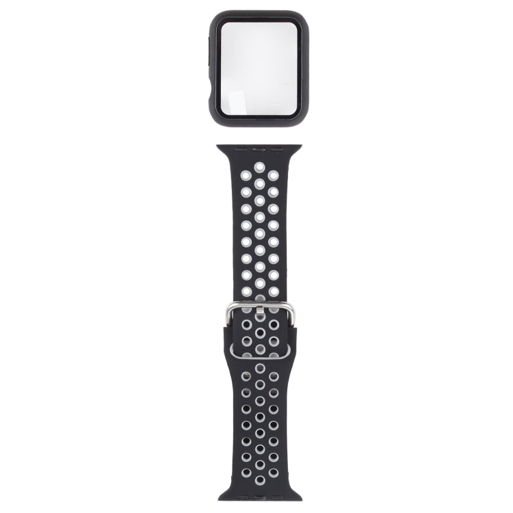 シリコン交換ストラップウォッチバンド＋スクリーンプロテクター付き保護ケースセット、Apple Watch Series 3 & 2 & 1 38mm用、Apple Watch Series 6 / 5 / 4 / Watch SE 40mm用