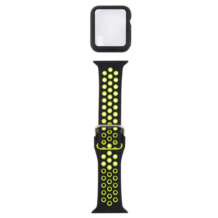シリコン交換ストラップウォッチバンド＋スクリーンプロテクター付き保護ケースセット、Apple Watch Series 3 & 2 & 1 38mm用、Apple Watch Series 6 / 5 / 4 / Watch SE 40mm用