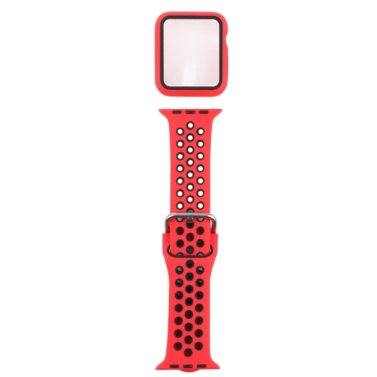 シリコン交換ストラップウォッチバンド＋スクリーンプロテクター付き保護ケースセット、Apple Watch Series 3 & 2 & 1 38mm用、Apple Watch Series 6 / 5 / 4 / Watch SE 40mm用