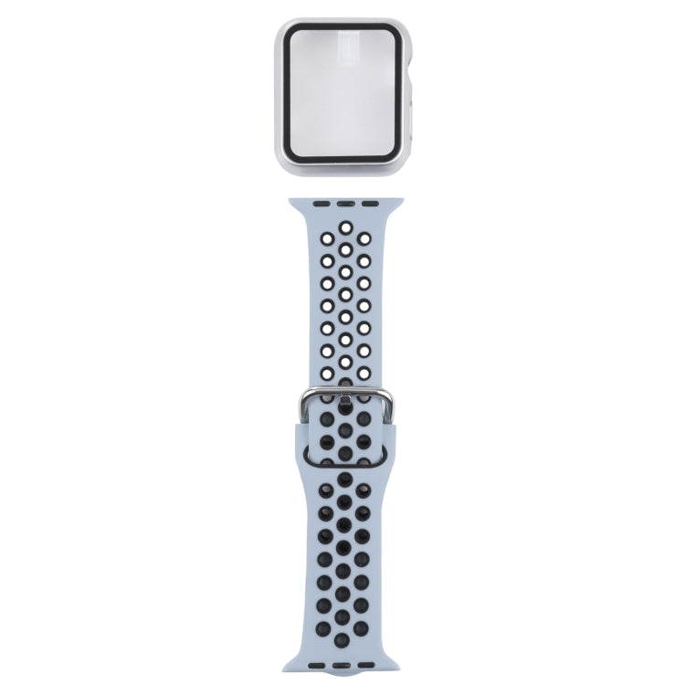 シリコン交換ストラップウォッチバンド＋スクリーンプロテクター付き保護ケースセット、Apple Watch Series 3 & 2 & 1 38mm用、Apple Watch Series 6 / 5 / 4 / Watch SE 40mm用