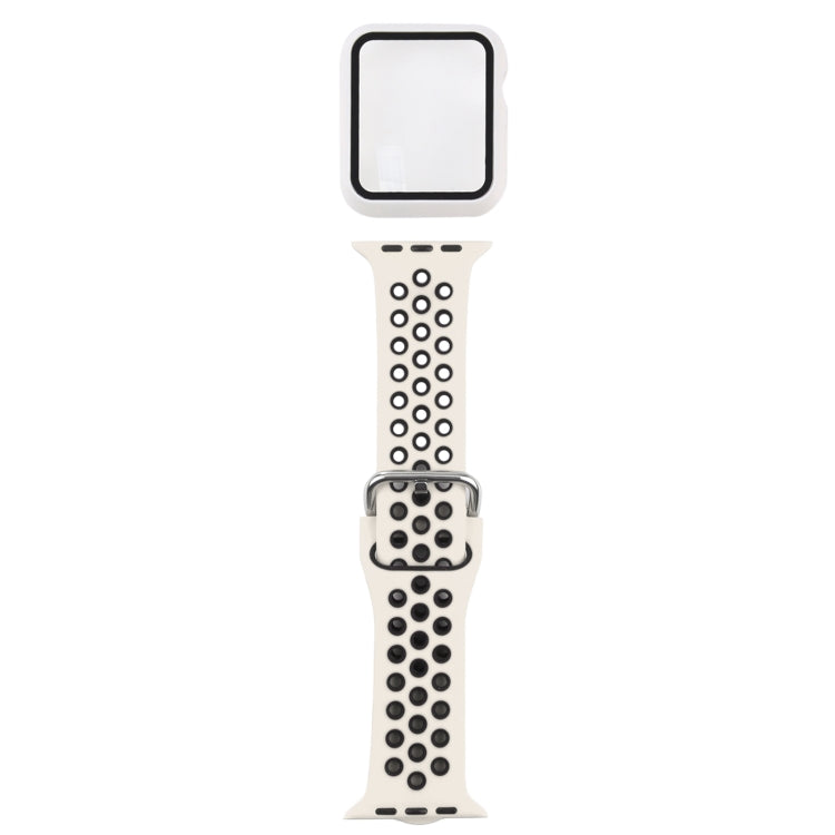 シリコン交換ストラップウォッチバンド＋スクリーンプロテクター付き保護ケースセット、Apple Watch Series 3 & 2 & 1 38mm用、Apple Watch Series 6 / 5 / 4 / Watch SE 40mm用