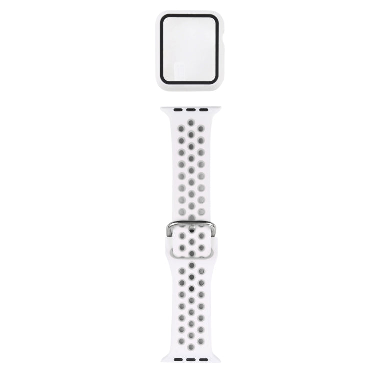 シリコン交換ストラップウォッチバンド＋スクリーンプロテクター付き保護ケースセット、Apple Watch Series 3 & 2 & 1 38mm用、Apple Watch Series 6 / 5 / 4 / Watch SE 40mm用