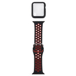 シリコン交換用ストラップ＋画面保護フィルム付き保護ケースセット Apple Watch Series 3 & 2 & 1 42mm 用、Apple Watch Series 6 / 5 / 4 / Watch SE 44mm 用