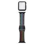 シリコン交換用ストラップ＋画面保護フィルム付き保護ケースセット Apple Watch Series 3 & 2 & 1 42mm 用、Apple Watch Series 6 / 5 / 4 / Watch SE 44mm 用