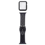 シリコン交換用ストラップ＋画面保護フィルム付き保護ケースセット Apple Watch Series 3 & 2 & 1 42mm 用、Apple Watch Series 6 / 5 / 4 / Watch SE 44mm 用