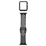 シリコン交換用ストラップ＋画面保護フィルム付き保護ケースセット Apple Watch Series 3 & 2 & 1 42mm 用、Apple Watch Series 6 / 5 / 4 / Watch SE 44mm 用