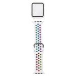 シリコン交換用ストラップ＋画面保護フィルム付き保護ケースセット Apple Watch Series 3 & 2 & 1 42mm 用、Apple Watch Series 6 / 5 / 4 / Watch SE 44mm 用