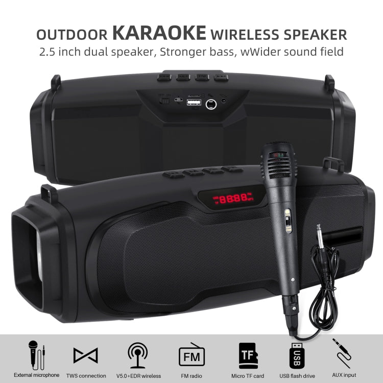 New Rixing NR-6012M Bluetooth 5.0 ポータブルアウトドアカラオケ ワイヤレス Bluetoothスピーカー マイク＆ショルダーストラップ付き NR-6012M（ブルー）、NR-6012M（グリーン）、NR-6012M（ブラック）、NR-6012M（レッド）
