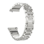 22mm Universal Three-beads Diamond Steel Replacement Strap Watchband, 22mm