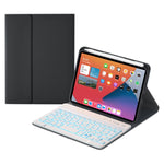 HK006D スクエアキー着脱式Bluetoothキーボードレザーケース 白色バックライト＆ホルダー付き iPad mini 6用