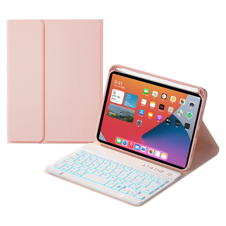 HK006D スクエアキー着脱式Bluetoothキーボードレザーケース 白色バックライト＆ホルダー付き iPad mini 6用