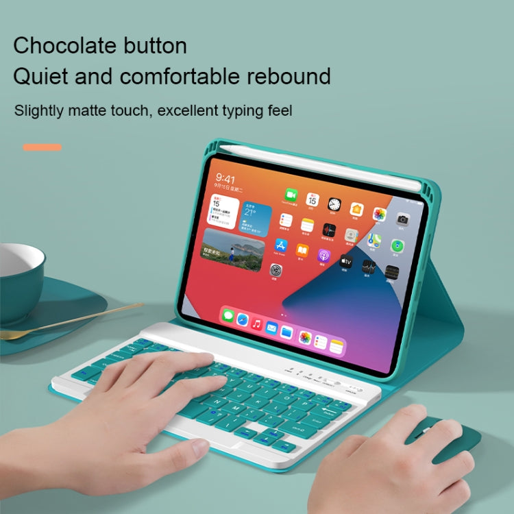 HK006D スクエアキー着脱式Bluetoothキーボードレザーケース 白色バックライト＆ホルダー付き iPad mini 6用