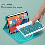 HK006D スクエアキー着脱式Bluetoothキーボードレザーケース 白色バックライト＆ホルダー付き iPad mini 6用