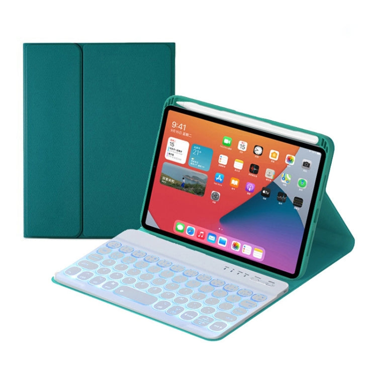 HY006D ラウンドキー着脱式Bluetoothキーボードレザーケース カラフルバックライト＆ホルダー付き iPad mini 6用