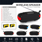 New Rixing NR-907FM TWS アウトドア Bluetoothスピーカー ハンズフリー通話／FM対応 ハンドル＆アンテナ付き NR-907FM（オレンジ）、NR-907FM（ブラック）、NR-907FM（レッド）、NR-907FM（イエロー）、NR-906（ブルー）