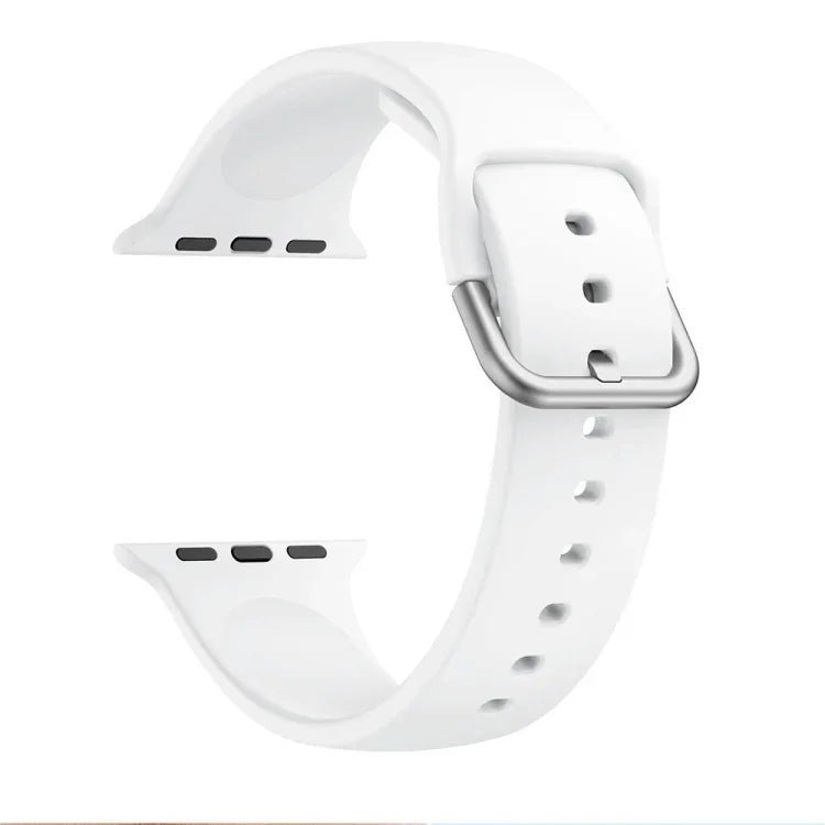 単色シリコンバックル交換用ストラップウォッチバンド、Apple Watchシリーズ用、7 41mm / 6 & SE & 5 & 4 40mm / 3 & 2 & 1 38mm、7 45mm / 6 & SE & 5 & 4 44mm / 3 & 2 & 1 42mm