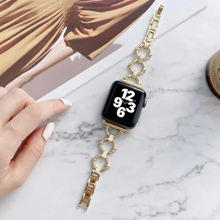 O字型チェーンメタル交換用ストラップウォッチバンド、Apple Watchシリーズ用、7 41mm/6&SE&5&4 40mm/3&2&1 38mm、7 45mm/6&SE&5&4 44mm/3&2&1 42mm