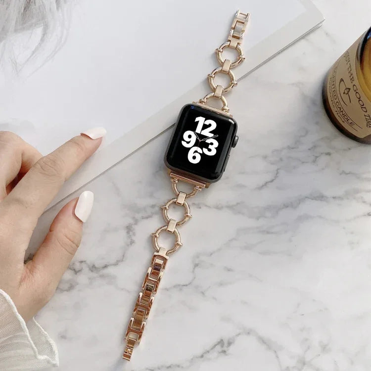 O字型チェーンメタル交換用ストラップウォッチバンド、Apple Watchシリーズ用、7 41mm/6&SE&5&4 40mm/3&2&1 38mm、7 45mm/6&SE&5&4 44mm/3&2&1 42mm