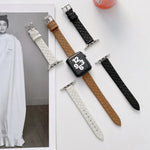 チェック柄レザー交換用ストラップウォッチバンド、Apple Watchシリーズ用、7 41mm/6&SE&5&4 40mm/3&2&1 38mm、7 45mm/6&SE&5&4 44mm/3&2&1 42mm