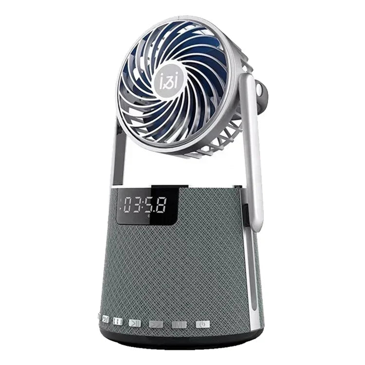 SOAIY K8 ワイヤレスBluetoothデュアルアラームクロックスピーカー 小型ファン付き