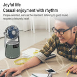 SOAIY K8 ワイヤレスBluetoothデュアルアラームクロックスピーカー 小型ファン付き