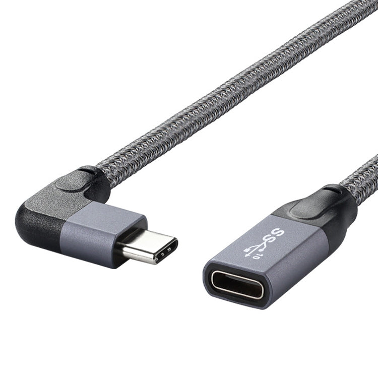 100W USB-C / Type-C L字型オス to USB-C / Type-C メス フル機能データ延長ケーブル、0.2m、0.5m、1m、1.5m