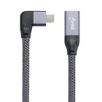 100W USB-C / Type-C L字型オス to USB-C / Type-C メス フル機能データ延長ケーブル、0.2m、0.5m、1m、1.5m