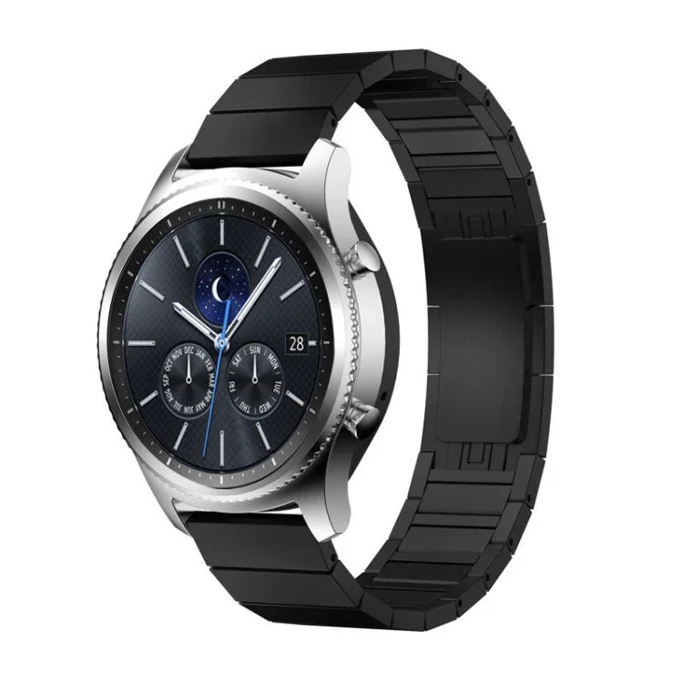Samsungスマートウォッチ用一連ビーズスチール純正バックル交換用ストラップバンド、18mm、20mm、22mm