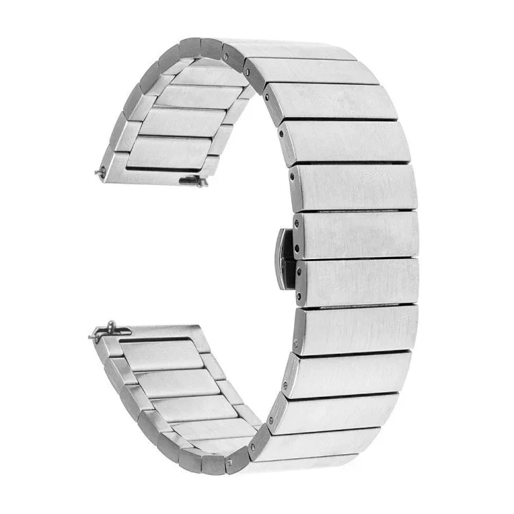 Samsungスマートウォッチ用一連ビーズスチールバタフライバックル交換用ストラップバンド、18mm、20mm、22mm