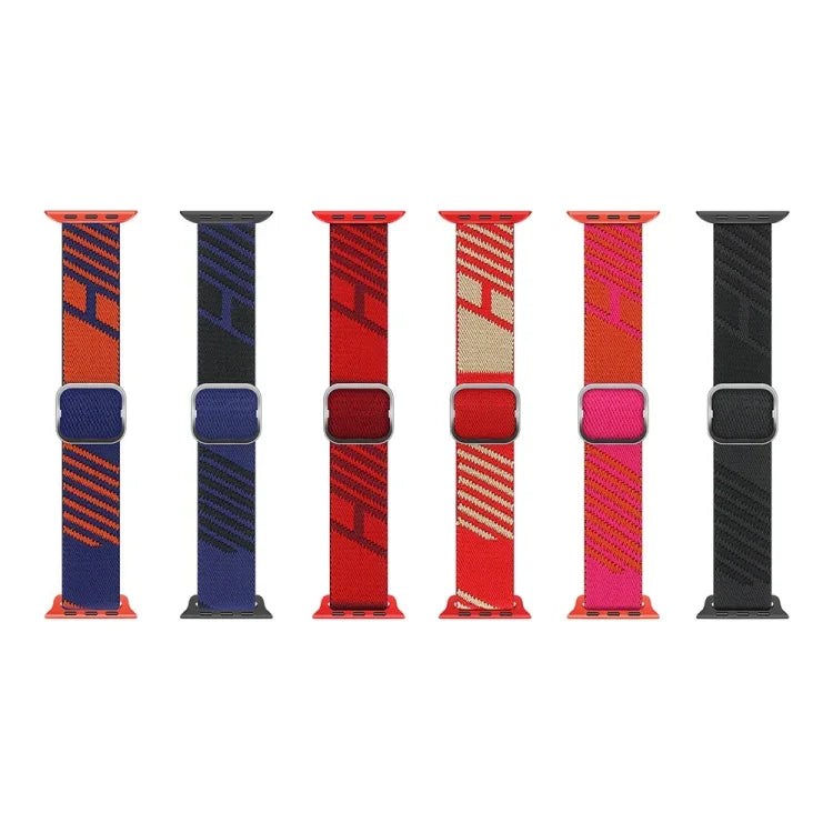 ツートンナイロン編み交換用リストストラップウォッチバンド、Apple Watchシリーズ用、7 41mm / 6&SE&5&4 40mm / 3&2&1 38mm、7 45mm / 6&SE&5&4 44mm / 3&2&1 42mm