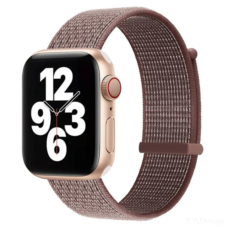 Hook and Loop Fastener Dual Section Replacement Watchband For Apple Watch Series, 7 41mm / 6&SE&5&4 40mm / 3&2&1 38mm, 7 45mm / 6&SE&5&4 44mm / 3&2&1 42mm