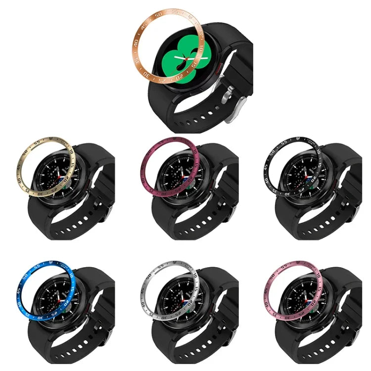 スマートウォッチスチールベゼルリング、Aバージョン、Samsung Galaxy Watch4 Classic 42mm用、Samsung Galaxy Watch4 Classic 46mm用
