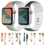 モランディシリーズコントラストカラーシリコン替えバンド、Apple Watchシリーズ用、7 41mm / 6&SE&5&4 40mm / 3&2&1 38mm、7 45mm / 6&SE&5&4 44mm / 3&2&1 42mm