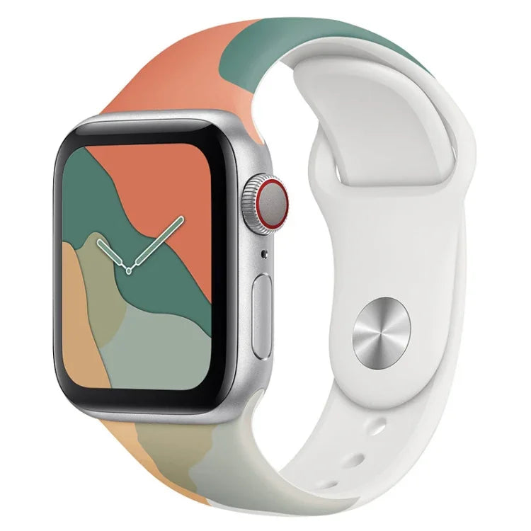 モランディシリーズコントラストカラーシリコン替えバンド、Apple Watchシリーズ用、7 41mm / 6&SE&5&4 40mm / 3&2&1 38mm、7 45mm / 6&SE&5&4 44mm / 3&2&1 42mm