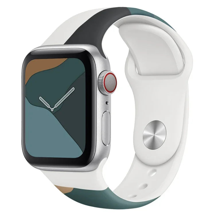 モランディシリーズコントラストカラーシリコン替えバンド、Apple Watchシリーズ用、7 41mm / 6&SE&5&4 40mm / 3&2&1 38mm、7 45mm / 6&SE&5&4 44mm / 3&2&1 42mm