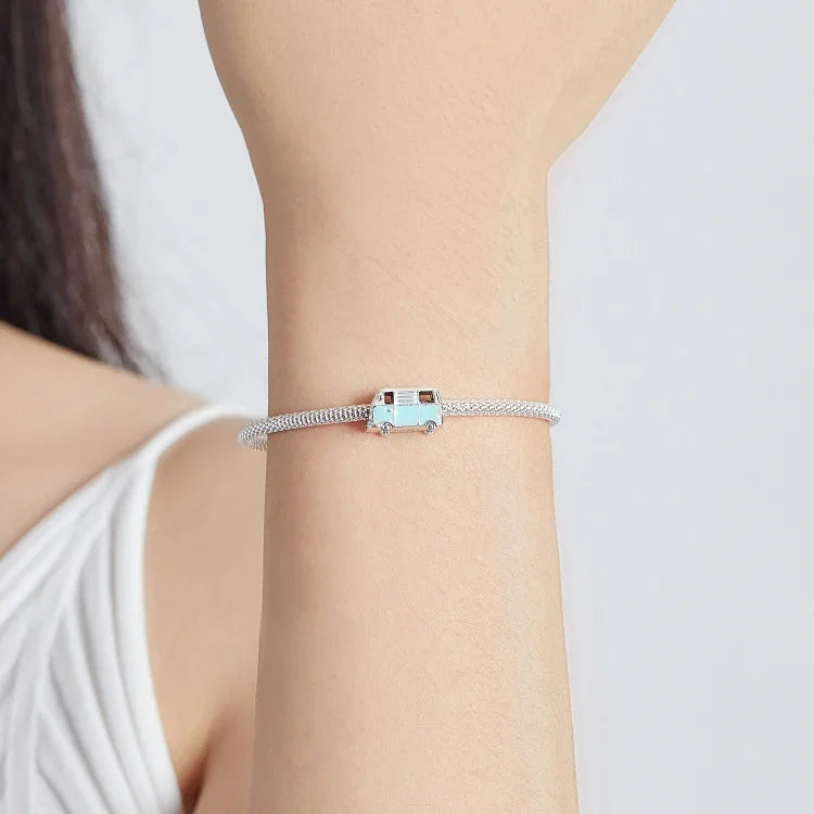 S925スターリングシルバー ミニバスビーズ DIYブレスレット ネックレスアクセサリー、ミニバス
