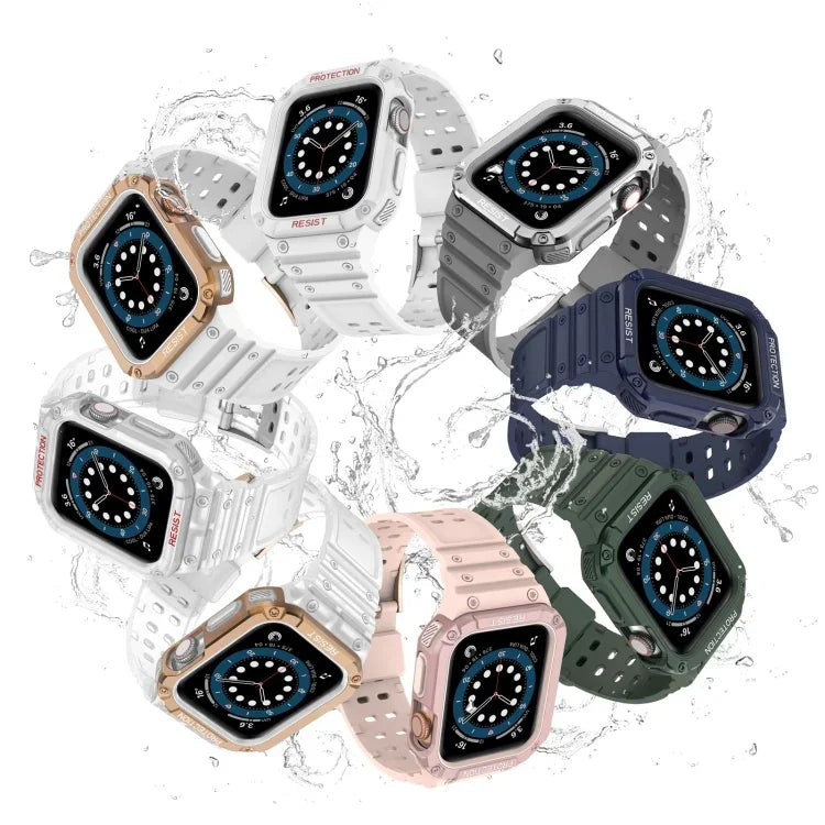 シリコン一体型替えストラップバンド、Apple Watchシリーズ用、Apple Watchシリーズ 9&8&7 45mm / SE&6&5&4 44mm / 3&2&1 42mm用
