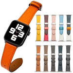 バタフライクラスプビジネストップレザー牛革ストラップバンド、Apple Watchシリーズ 8&7 41mm / SE 2&6&SE&5&4 40mm / 3&2&1 38mm用、Apple Watchシリーズ 6&SE&5&4 44mm / 3&2&1 42mm用、Apple Watchシリーズ 6&SE&5&4 40mm / 3&2&1 38mm用