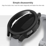 電気めっきPC + 強化ガラスフィルム一体型保護ケース、Samsung Galaxy Watch4 40mm用、Samsung Galaxy Watch4 44mm用