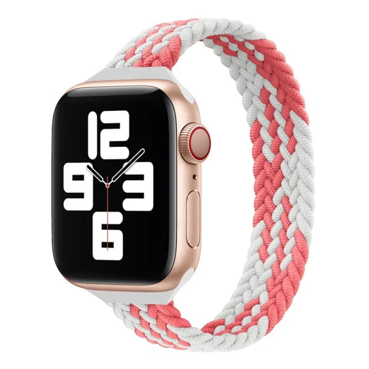 小さめの手首用シングルループナイロン編み替えバンド、Apple Watchシリーズ 7 41mm / 6&SE&5&4 40mm / 3&2&1 38mm用、S 135mm、M 145mm、L 155mm