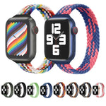 Small Waist Single Loop Nylon Braid Replacement Watchband For Apple Watch Series 7 45mm / 6&SE&5&4 44mm / 3&2&1 42mm, S 145mm, M 155mm, L 165mm