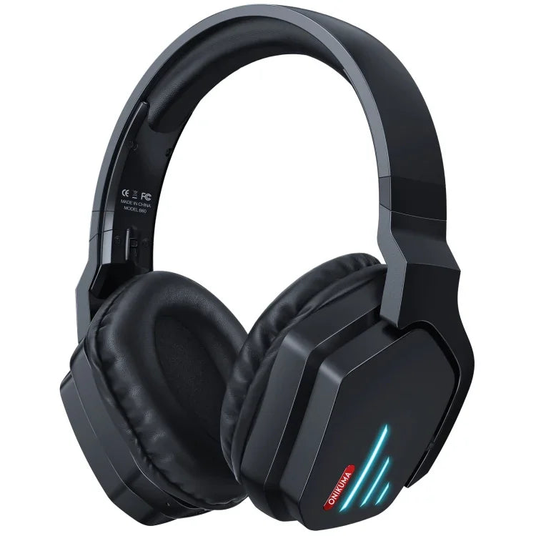 ONIKUMA B60 Bluetooth 5.0 調節可能な強力な低音 ゲーミングワイヤレスBluetoothヘッドセット マイク付き